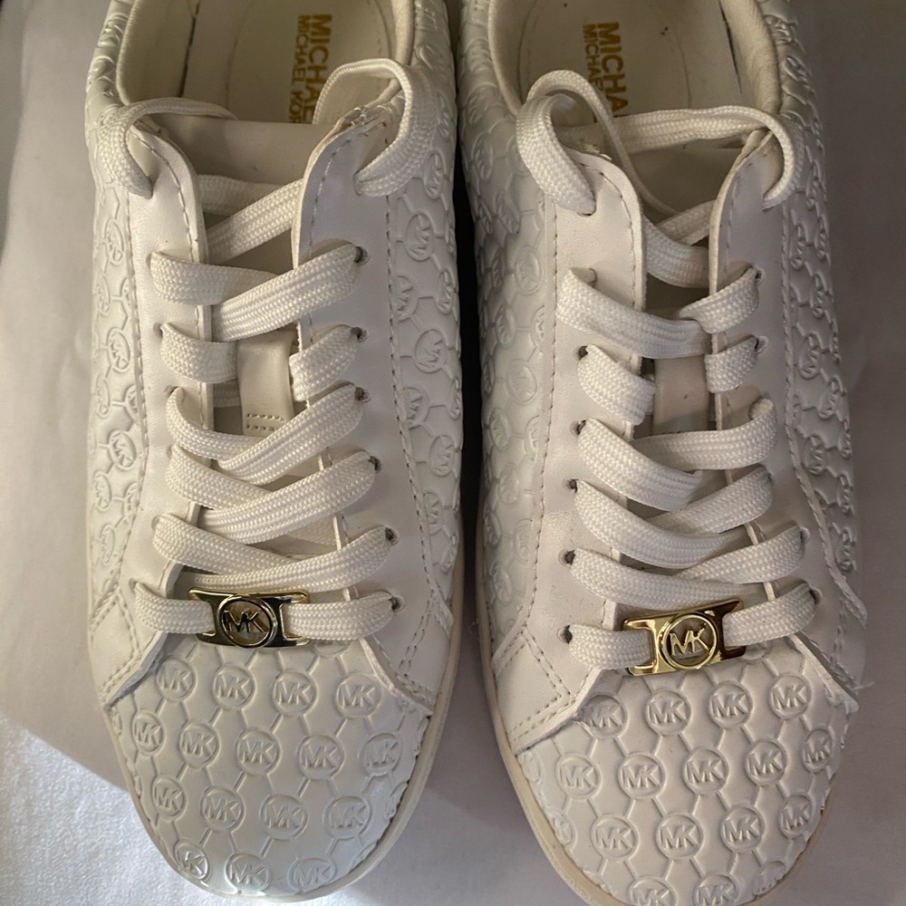 Michael Kors Embossed White Sneakers